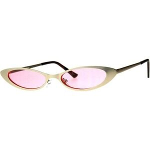 Slim Cat Eye Sunglasses Y2K Small Frame Pink Lens Fashion Sun Glasses Hippie New